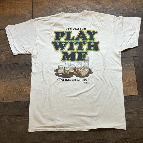 Vntg‎ Jimmy Buffett's Margaritaville White Large T-Shirt Sandusky Bay Shots - Picture 5 of 5